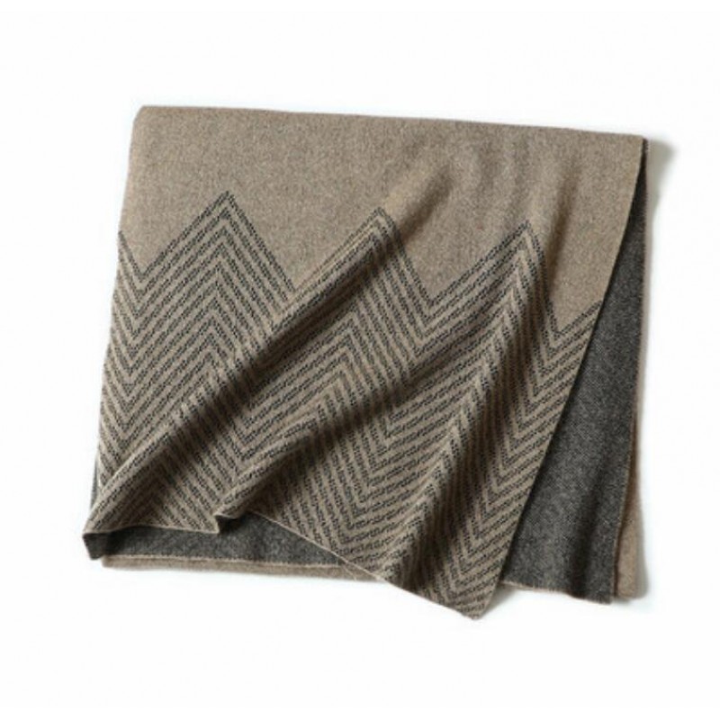 100%Cashmere Scarf Women Men Solid Color Warm Winter Scarfs Khaki